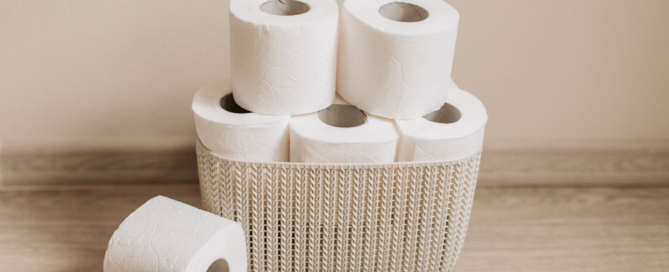 Toilet Paper Rolls on Basket